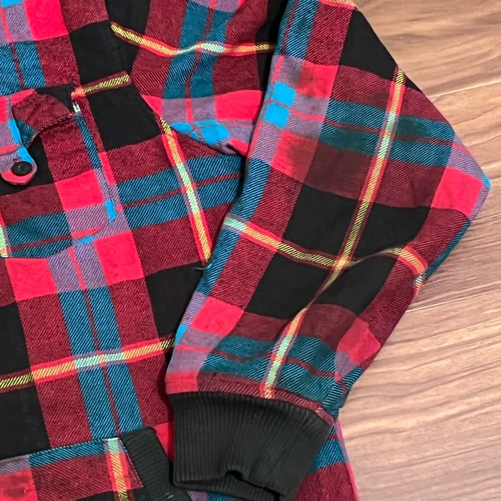 Quicksilver Men L Colorful Plaid Full Zip Quilted Polyester Filled Jacket - Picture 2 of 9